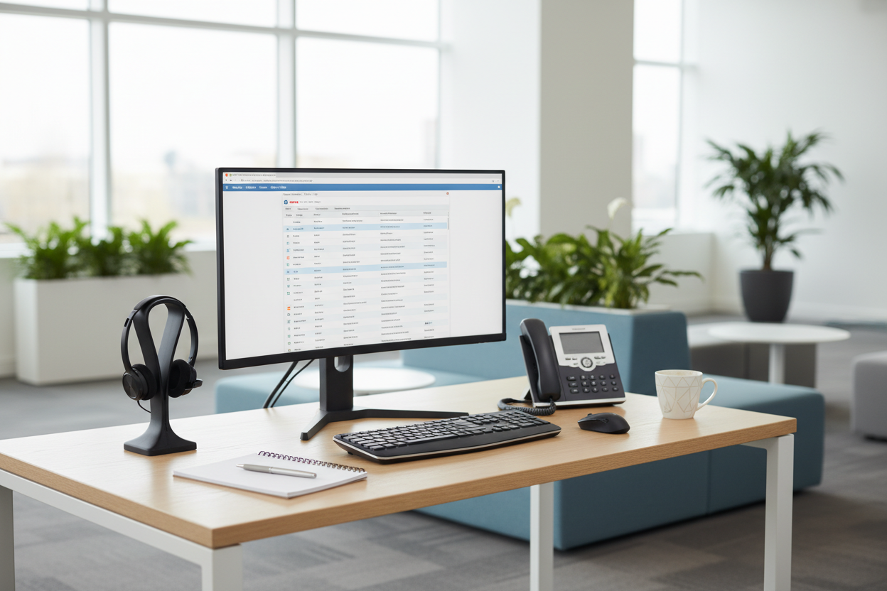 Customer support representative assisting clients through calls, email, and online help desk services.